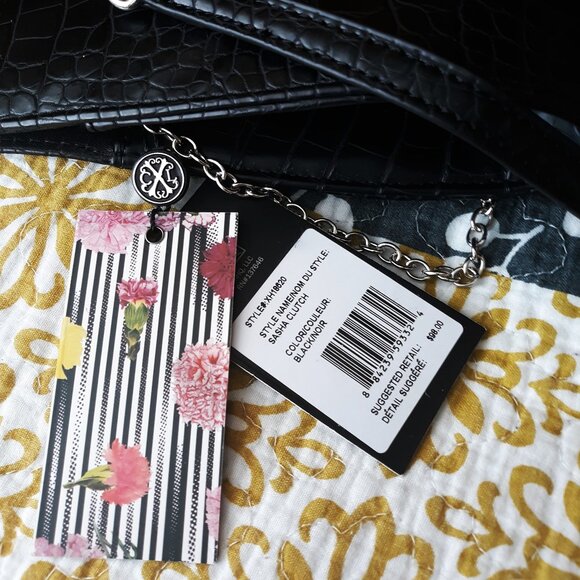 Christian Lacroix Croc Embossed Sasha Clutch Shoulder Bag - Picture 9 of 11